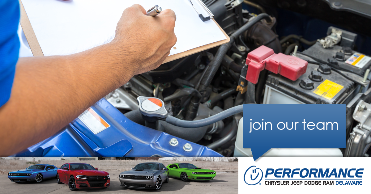 Hiring Automotive Technicians at Performance CJDR Delaware